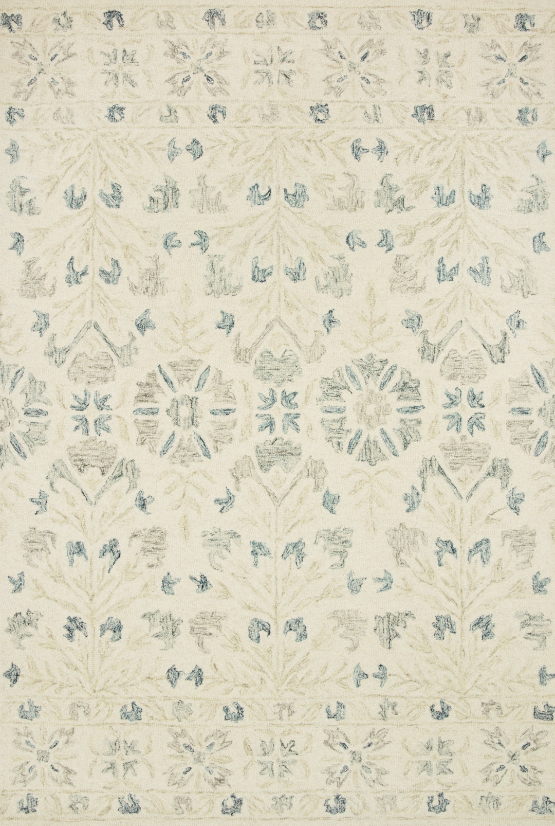 Norabel 100% Wool Hooked Area Rug - Ultra-Soft with Contemporary Botanical Design for Modern Homes
