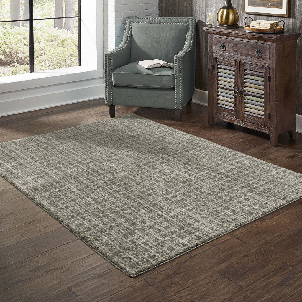 Stylish and Stain-Resistant Gray Geometric Power Loom Area Runner Rug Ideal for Spaces with Kids and Pets