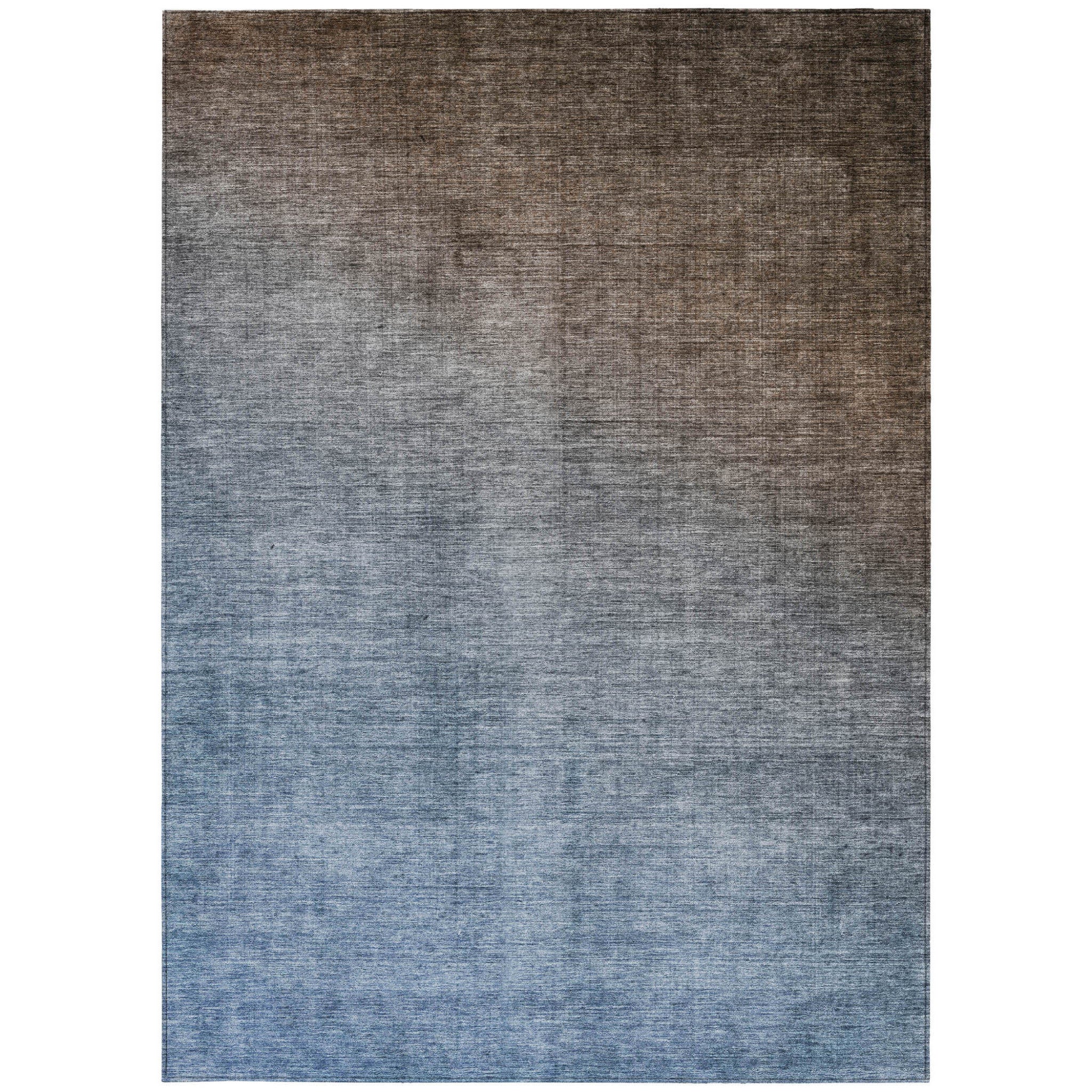 Stylish Ombre Teal and Red Orange Washable and Stain - Resistant Runner Outdoor Rugs for Both Indoor and Outdoor Decor