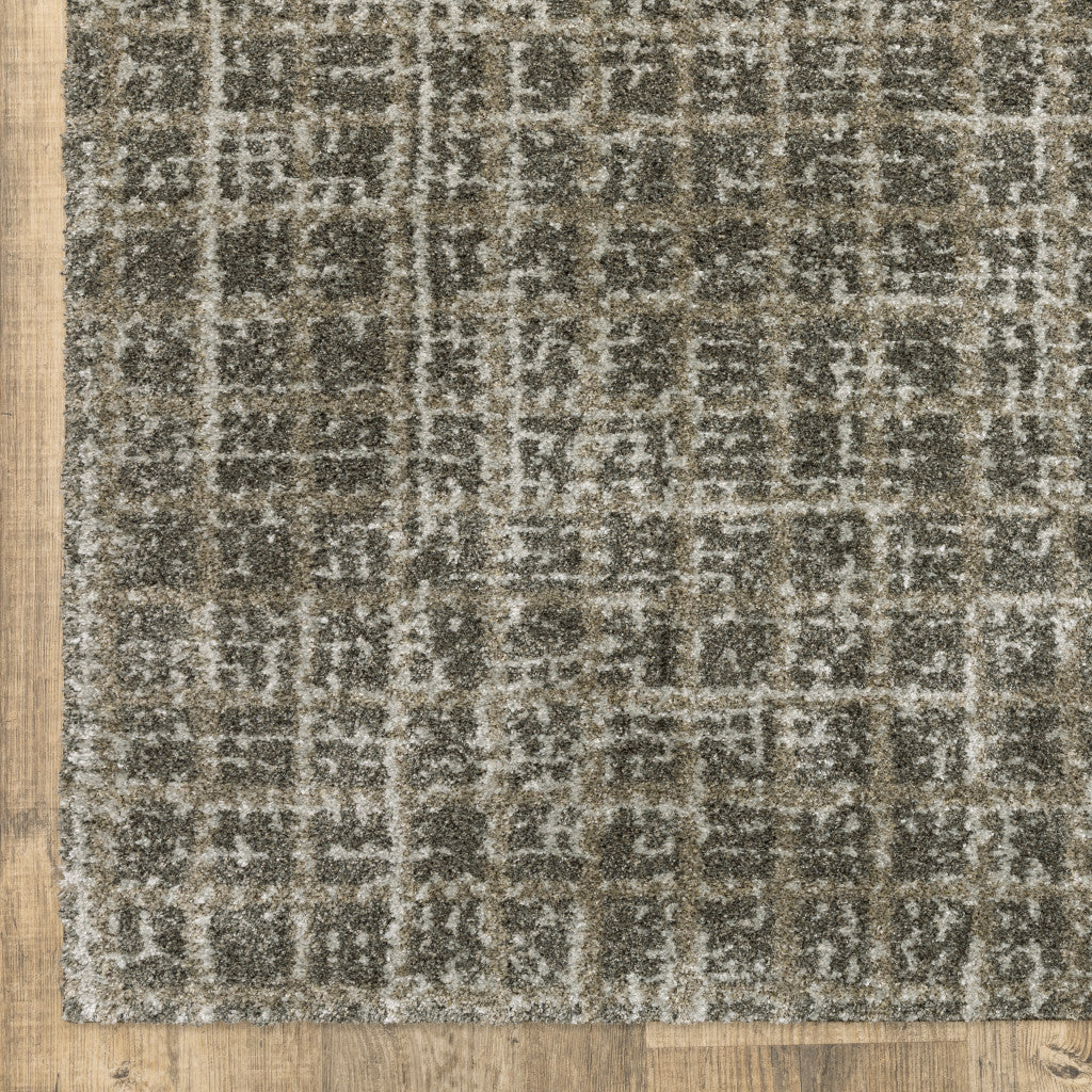 Stylish and Stain-Resistant Gray Geometric Power Loom Area Runner Rug Ideal for Spaces with Kids and Pets