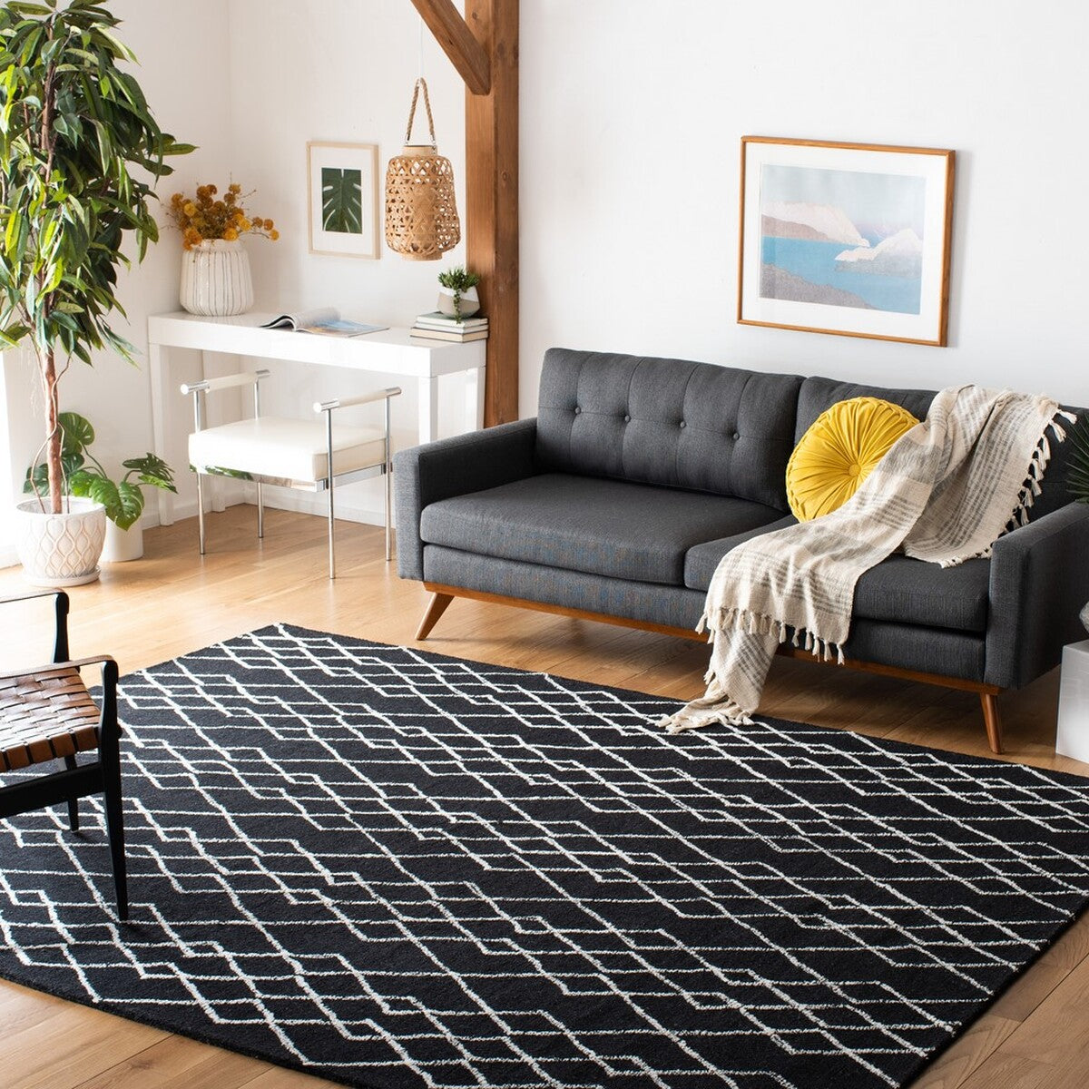 Luxurious Metro Hand-Tufted 100% Fine Indian Wool Pile Area Rug for Elegant Home Decoration with Softness