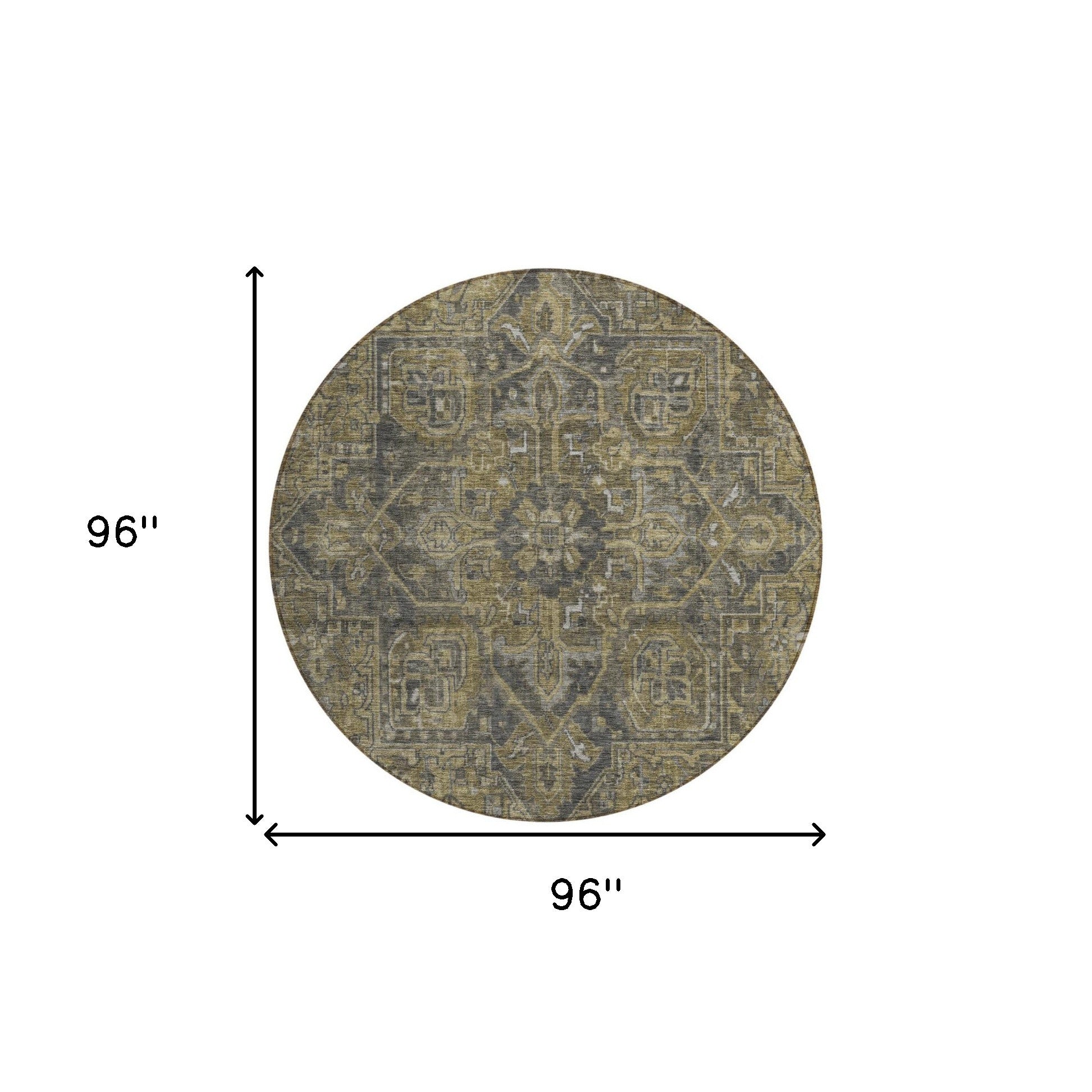 Fashionable Stain-Repellent Oriental Round Runner Rug - Anti-Slip for Indoor & Outdoor
