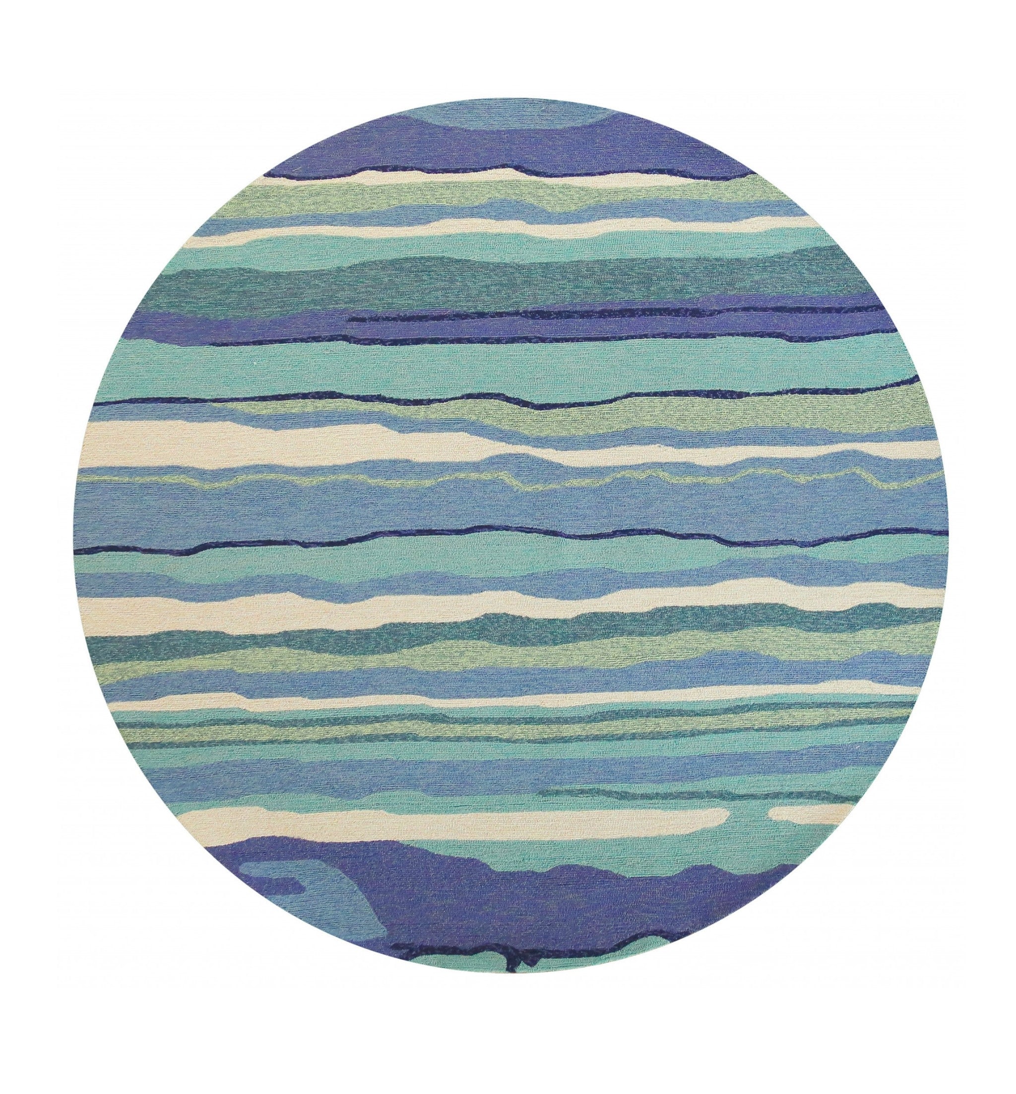 Stain-Resistant Blue Abstract Waves Outdoor Rug for Indoor & Outdoor Spaces