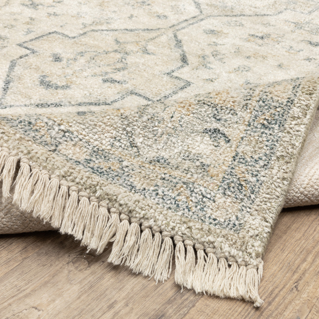 Unique Hand - Loomed Stain - Resistant Oriental Area Rug with Fringe for Stylish Spaces