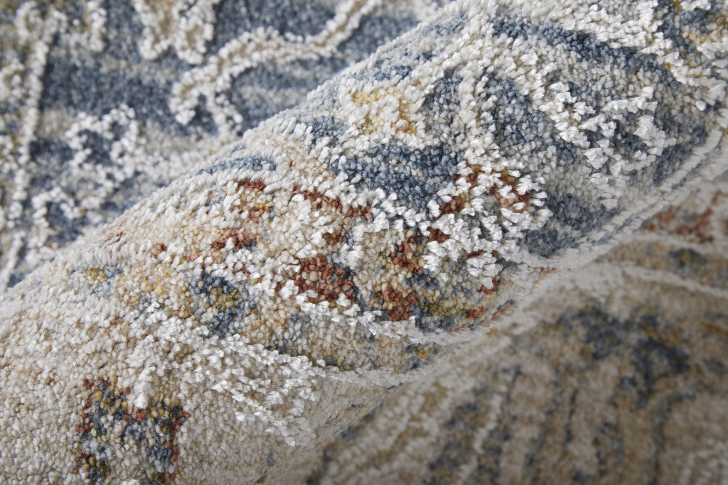 Stain-Resistant Ikat Area Rug in Stylish Taupe with Elegant Fringes for Any Room