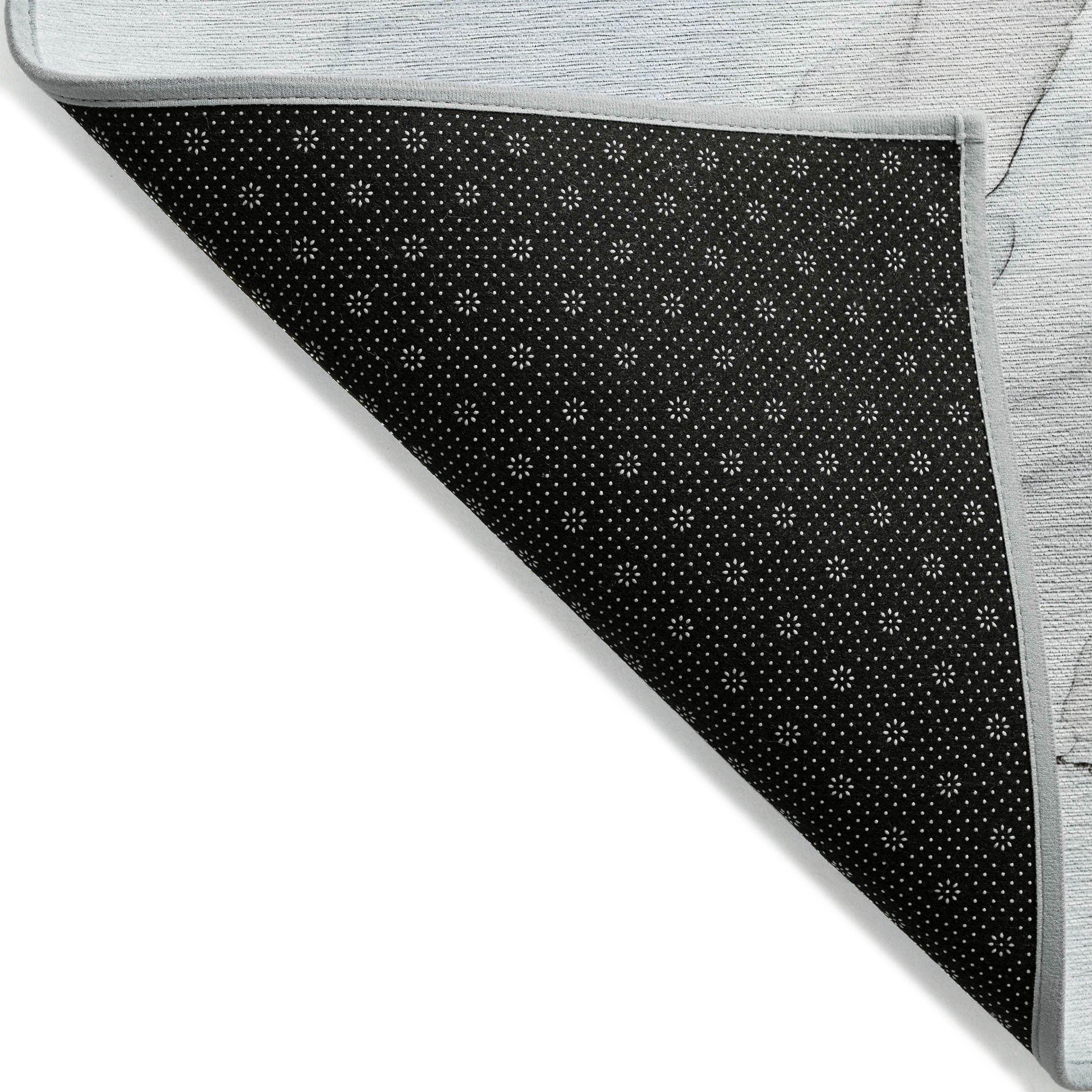 Stylish Washable Gray and Pink Abstract Runner Rug for Indoor & Outdoor, Stain-Resistant