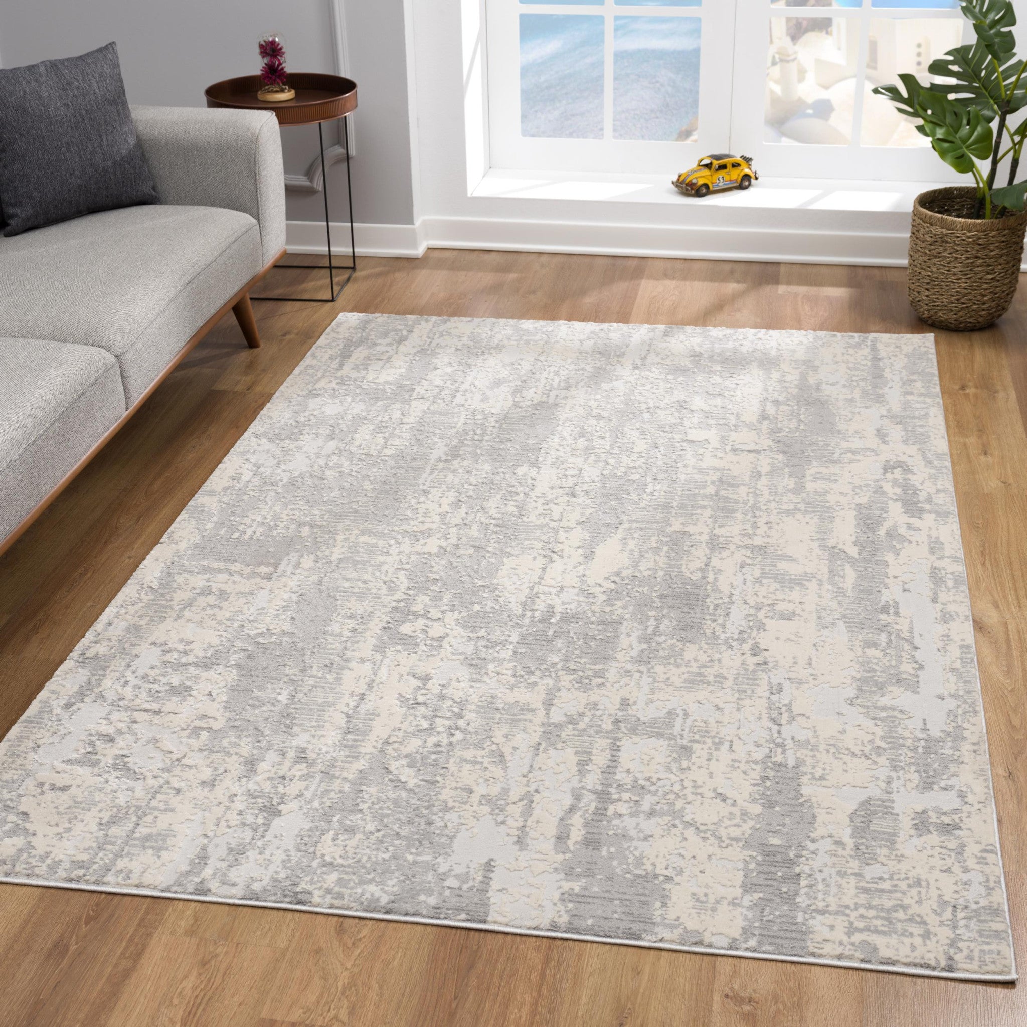 Luxurious Gray Modern Abstract Area Rug for Stylish and Durable Living Spaces