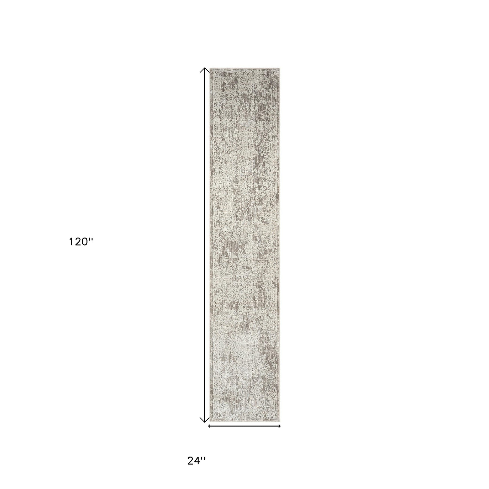 Elevate Your Space with a Gray Abstract Distressed 8' x 10' Runner Rug