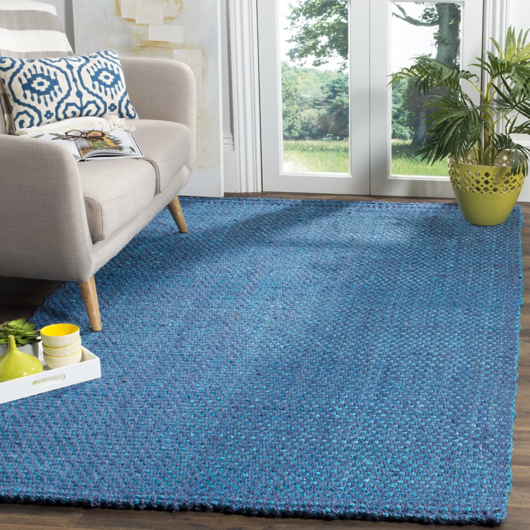 Stylish Natural Hand - Woven Coastal - Inspired Floor Rug Made from a Soft Blend of Jute and Sisal for Beach House and Urban Decor
