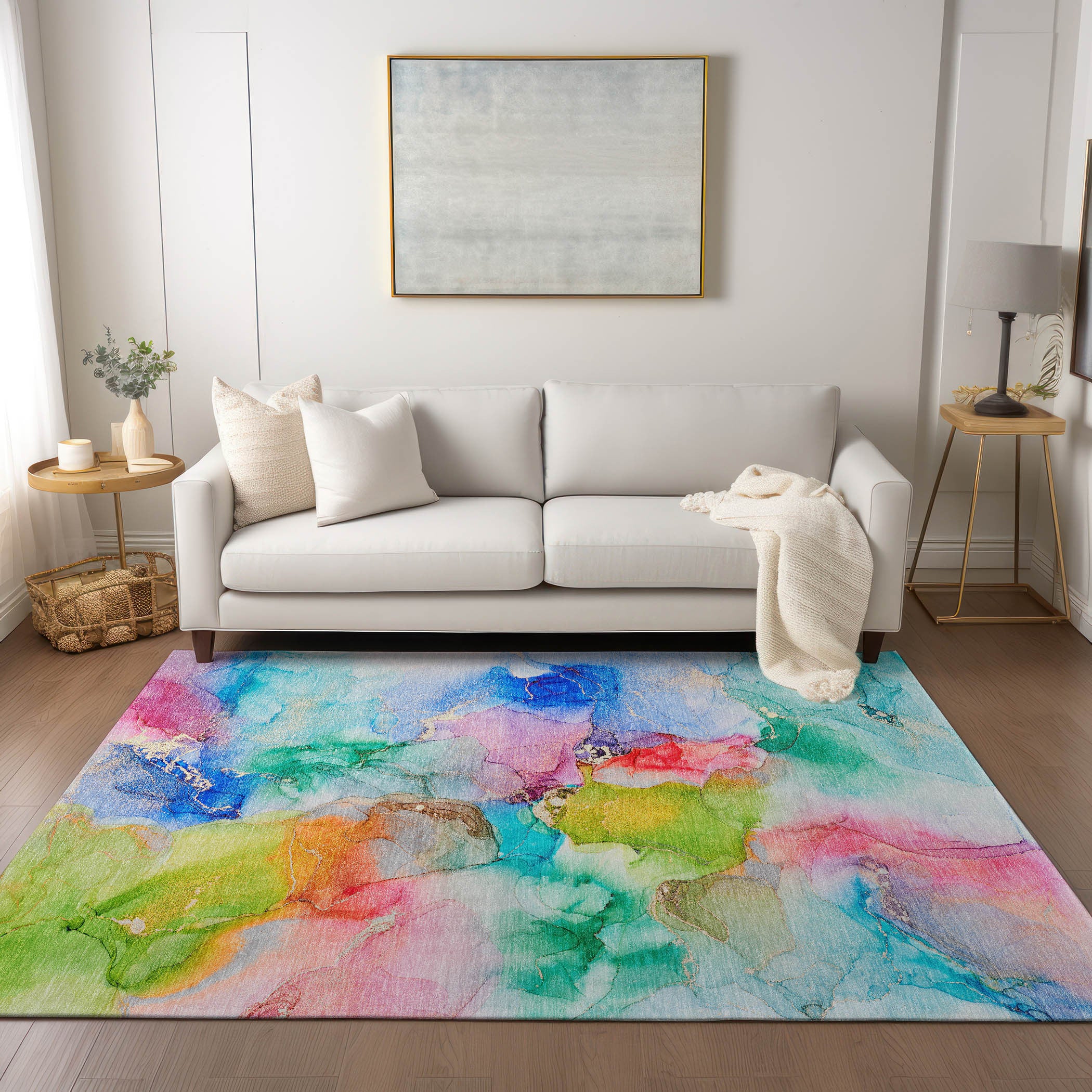 Stylish and Functional Outdoor Abstract Washable Runner Rug with Stain Resistance and Non - Skid Feature for Any Indoor or Outdoor Space