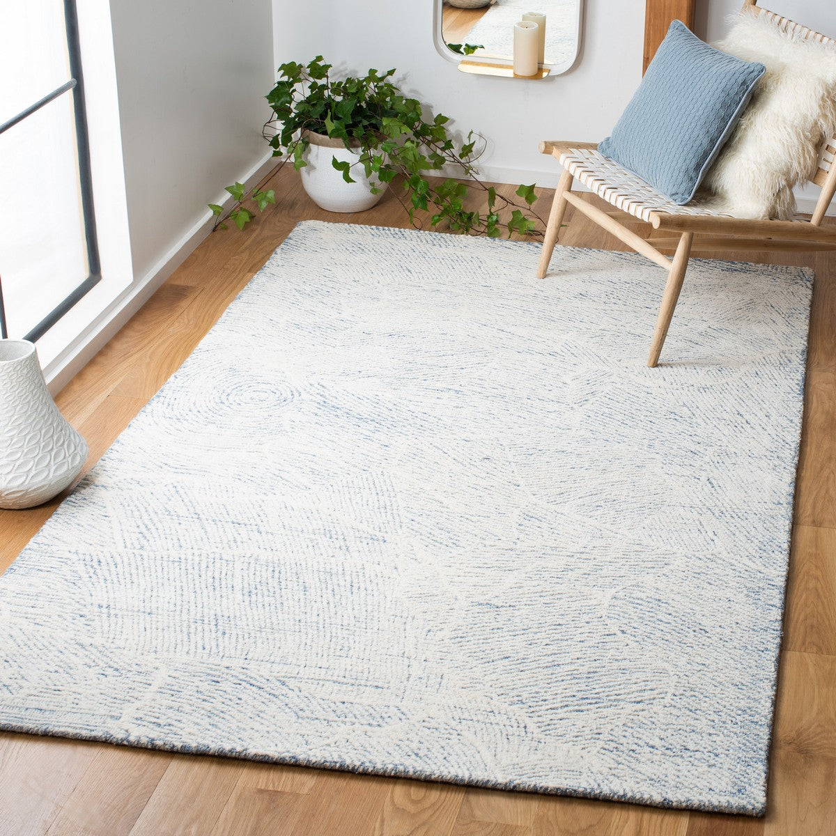Luxurious Hand - Tufted 100% Fine Indian Wool Pile Rug for Timeless Home Elegance