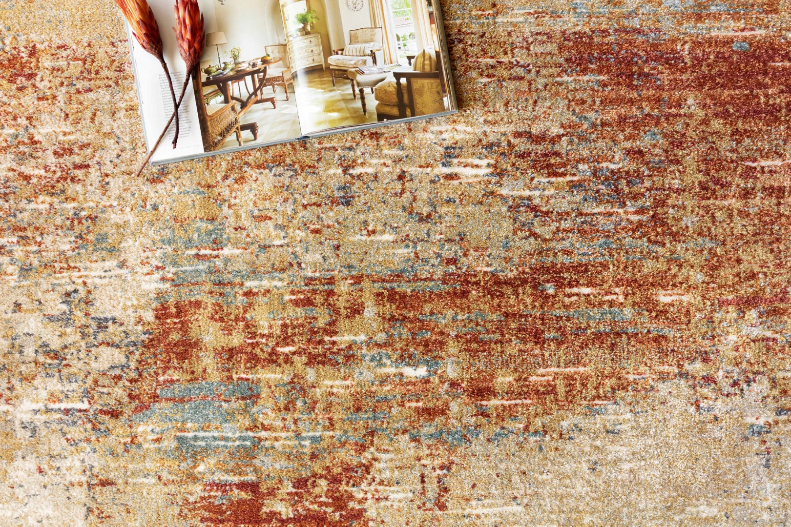 Augustus Modern Power - Loomed Rug: Abstract Earth - Toned Design for Sophisticated Spaces