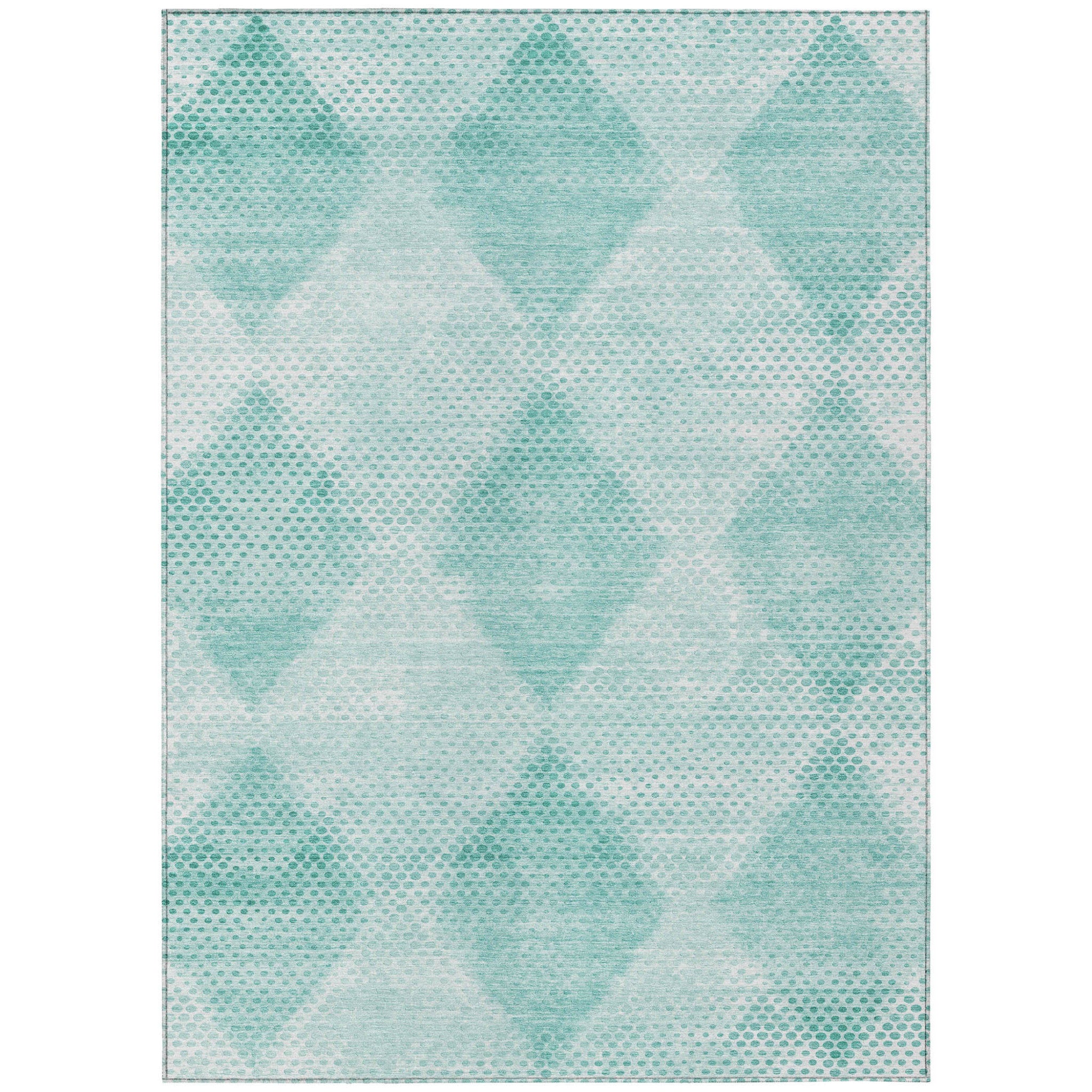 Stylish Blue Geometric Washable & Stain-Resistant Runner Rug for Indoor/Outdoor Spaces