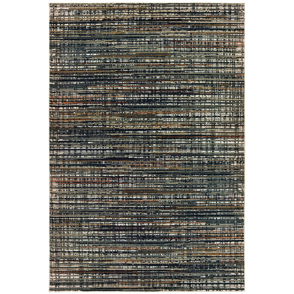 Soft-Textured Ivory Sage Abstract Lines Indoor Rug for Elegant Home Decor