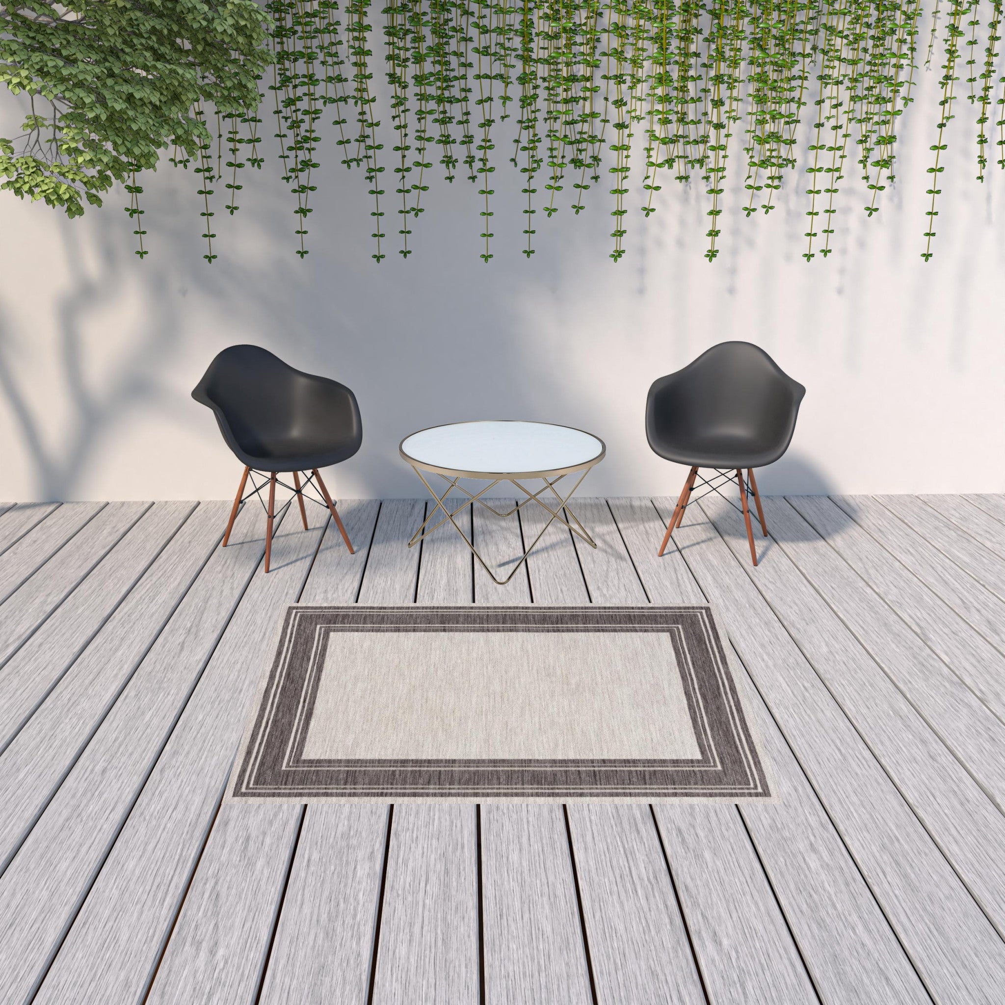 Stylish Gray and Ivory Outdoor Rugs for Indoor/Outdoor Elegance