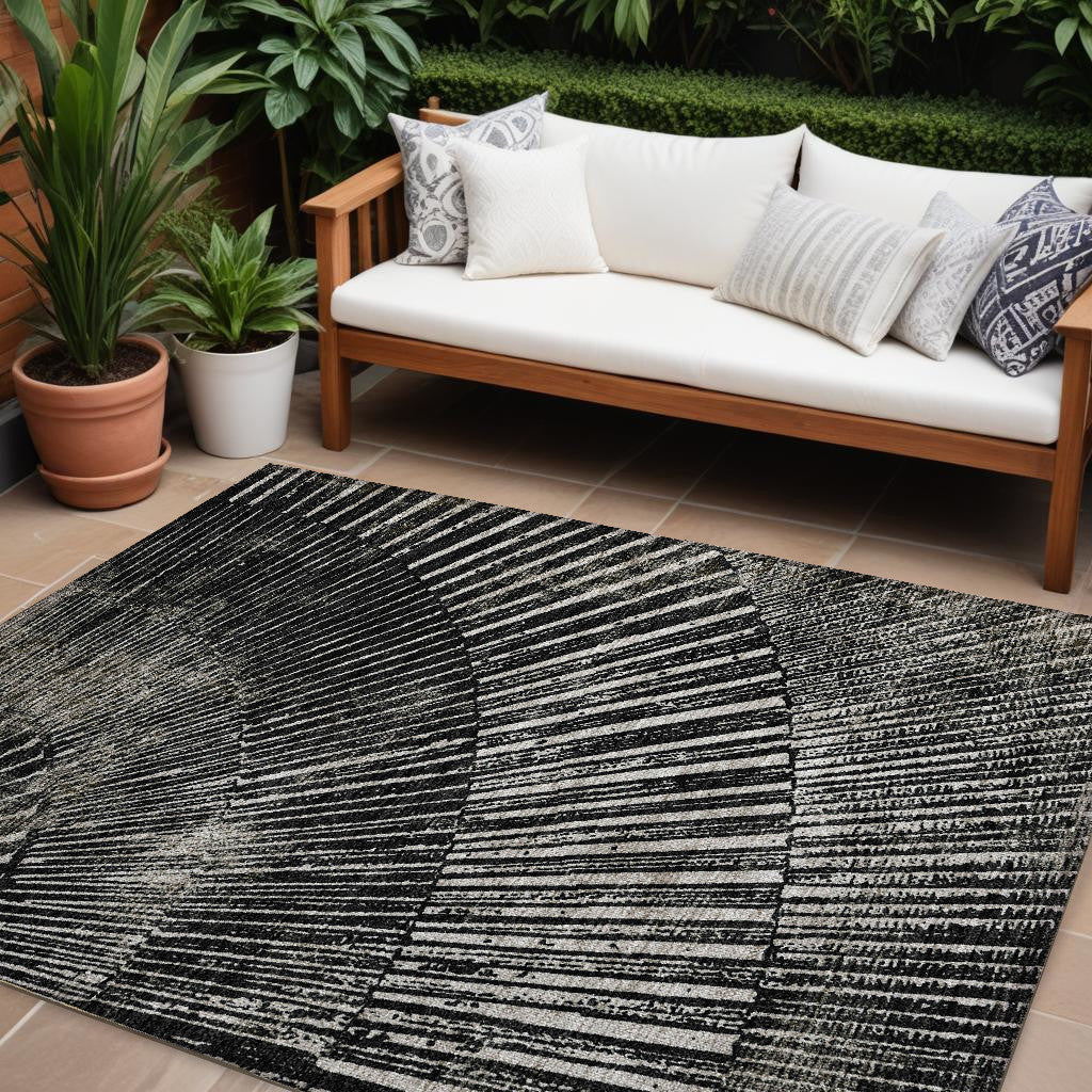 Stylish and Contemporary Abstract Washable Non-Skid and Stain-Resistant Runner Rug Ideal for Both Indoor and Outdoor Spaces