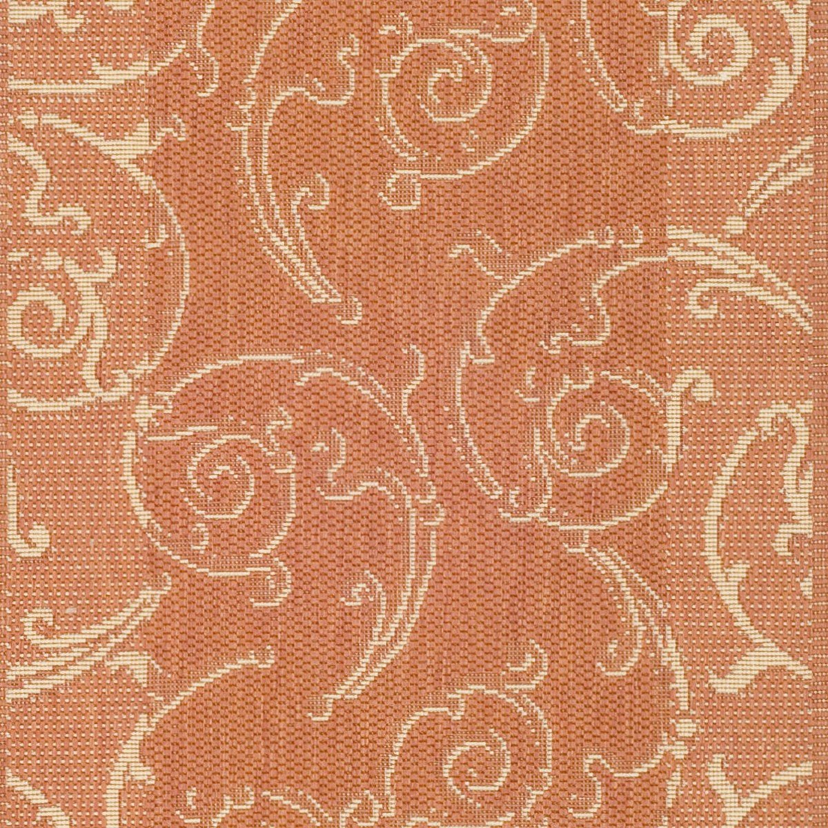 Stylish Courtyard Decor - Luxurious Power Loomed Indoor and Outdoor Area Rug Featuring an Elegant Vine Scroll Pattern