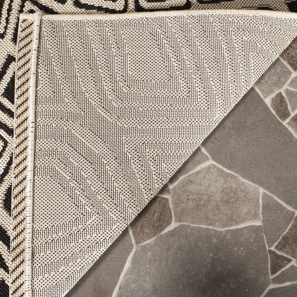 Stylish and Versatile Courtyard Power - Loomed Indoor and Outdoor Rug with Durable and Easy - to - Clean Features