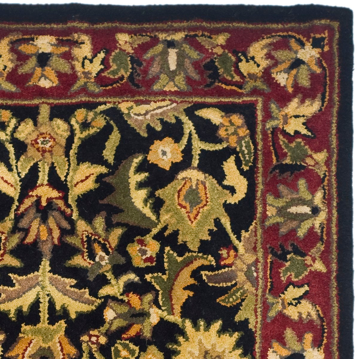 Exquisite Hand - Tufted Wool Pile Area Rug from India with an Elegant Rectangle Design for Enduring Home Decor