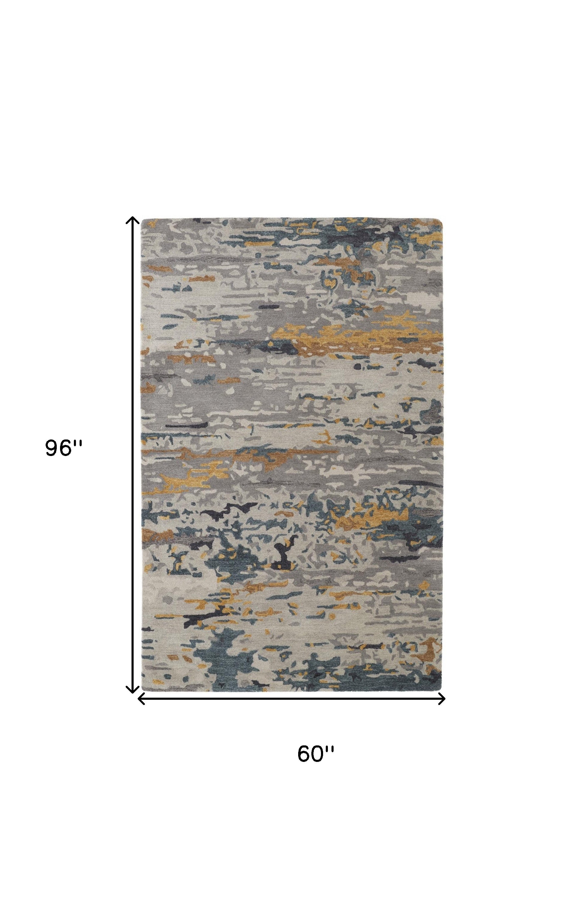 Stain-Resistant Plush Wool Abstract Area Rug for Family Homes with Kids & Pets