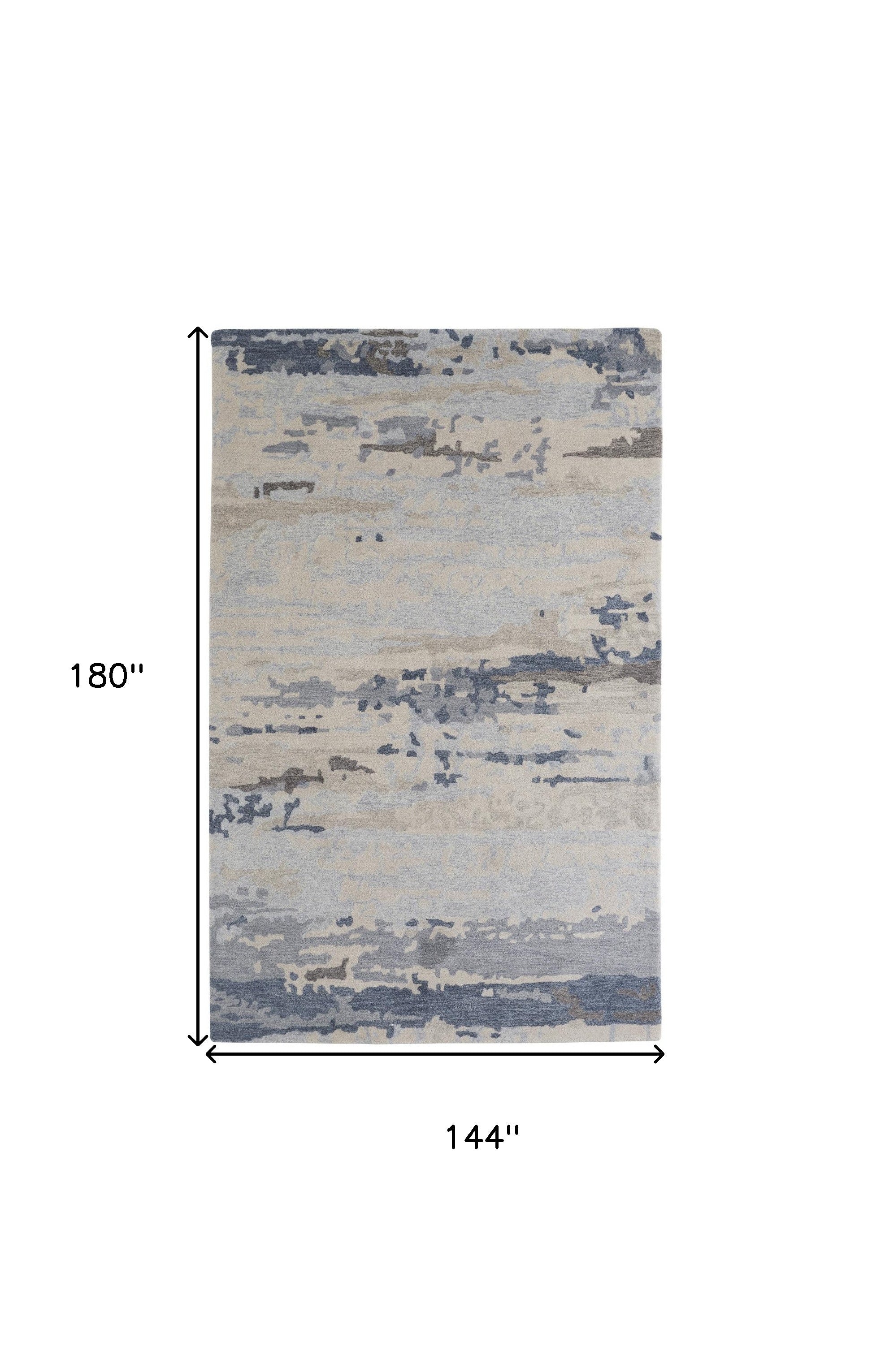 Exquisite Handcrafted Abstract Wool Area Rug with Stain - Resistant Blue, Gray, and Ivory Design for Every Space in Your Home