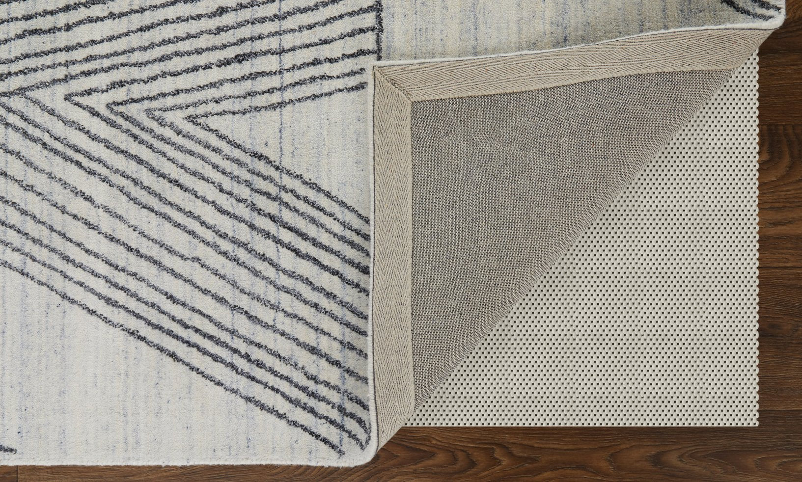 Feizy Handwoven Wool & Viscose Rug - Modern Abstract Design in Dark Blues and Grays