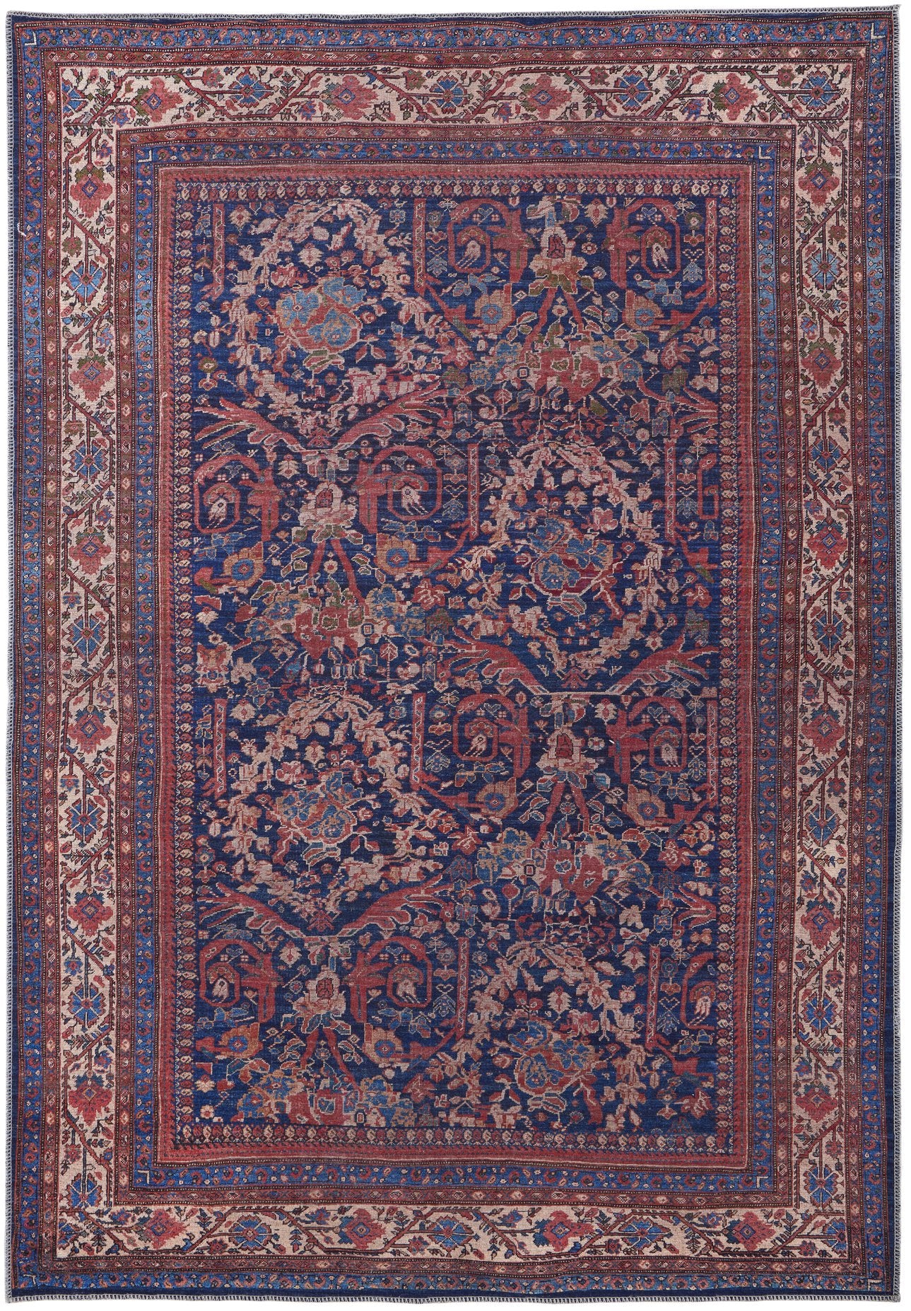 Rawlins Polyester Low Pile Oriental Rug - Vintage Charm for Every Space