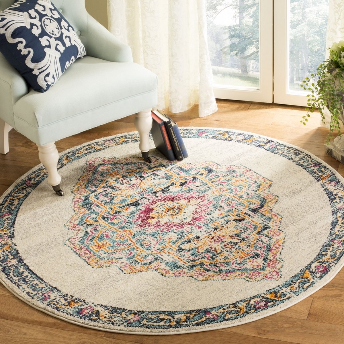 Monaco MNC254 Bohemian-Chic Area Rug with Striking Vibrant Colors and Long-lasting Polypropylene Texture