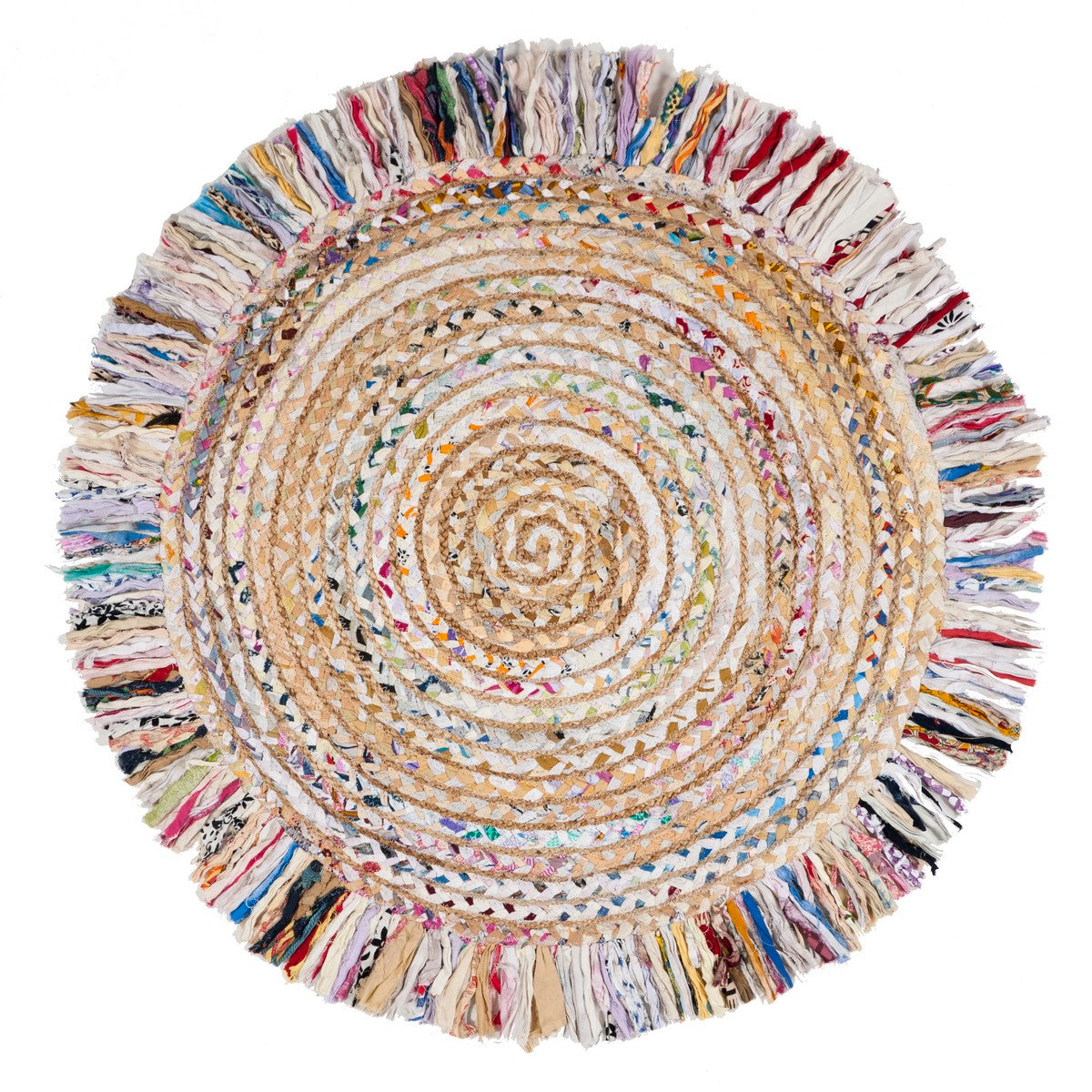 Cape Hand-Woven Natural Fiber Round Rug - Soft and Textured Coastal-Style Rug Ideal for Beach Houses or City Apartments