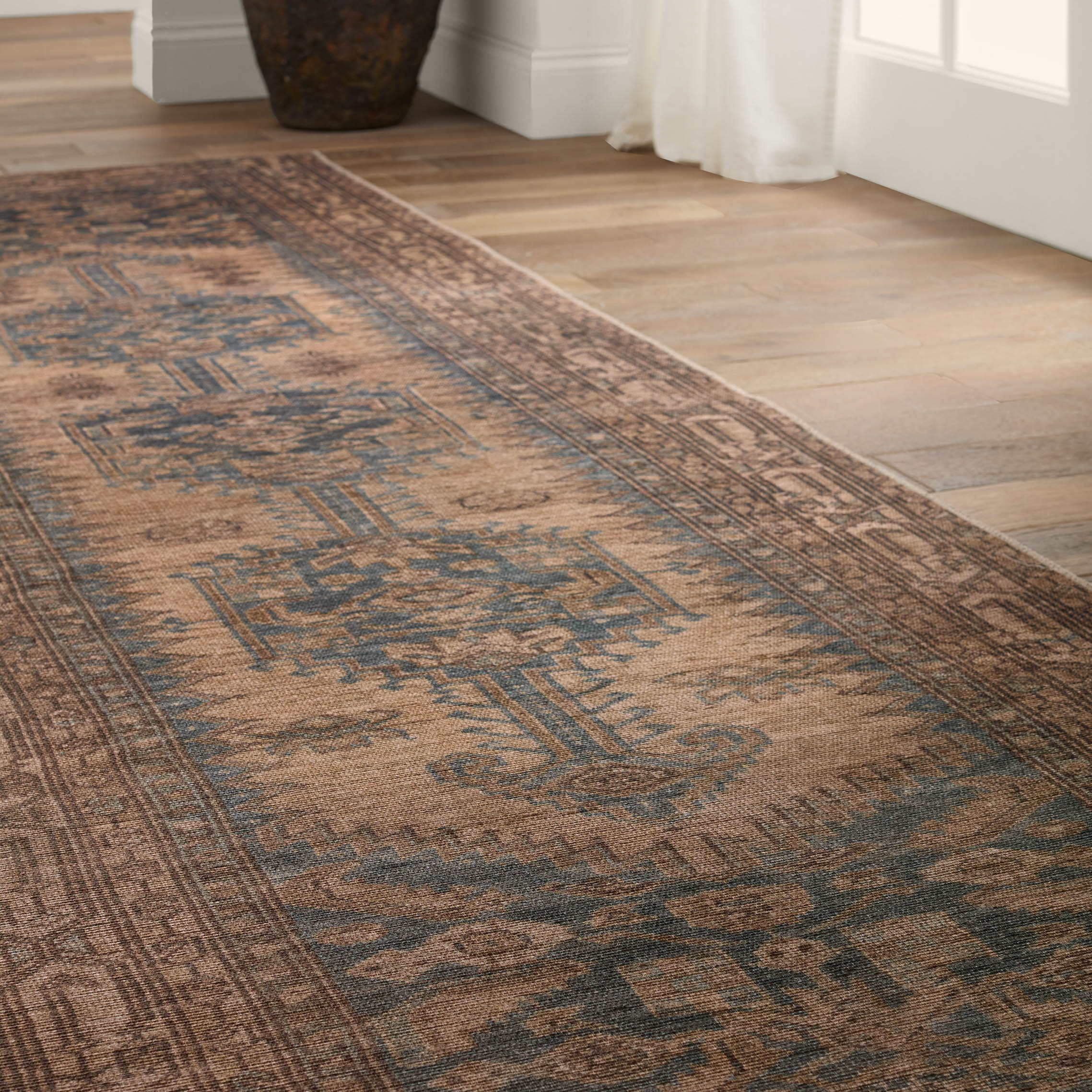 Canteena Reeves CAN03 RUG154754 Powerloomed 100% Polyester Traditional Medallion Indoor Rug for High Traffic