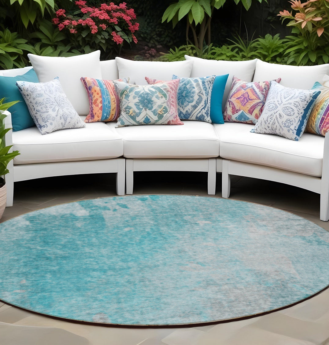 Stylish Washable & Stain-Resistant Indoor-Outdoor Abstract Runner Rug