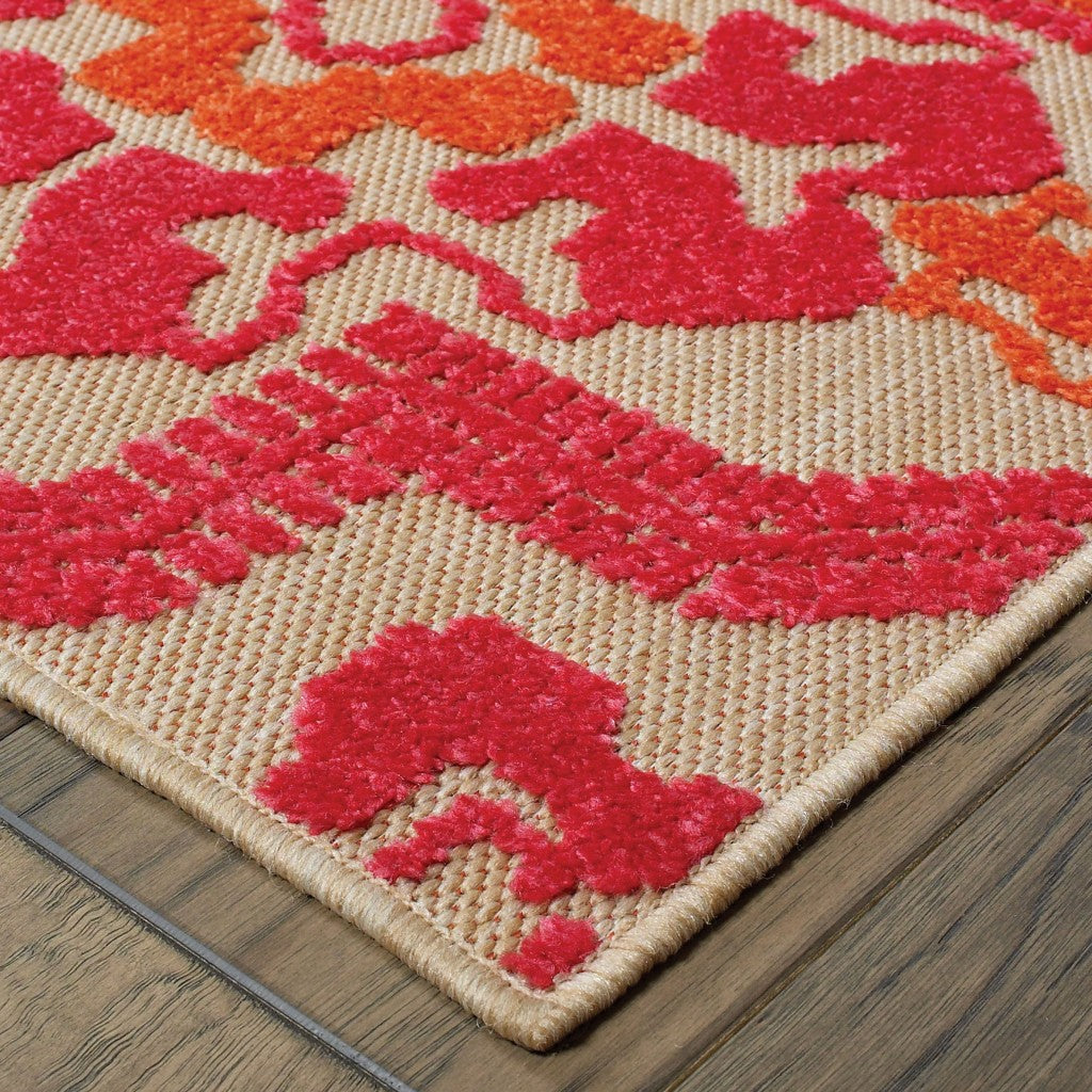 Stunning Stain-Resistant Outdoor Area Rug with Vibrant Pink and Orange Medallion Design for Any Indoor or Outdoor Space
