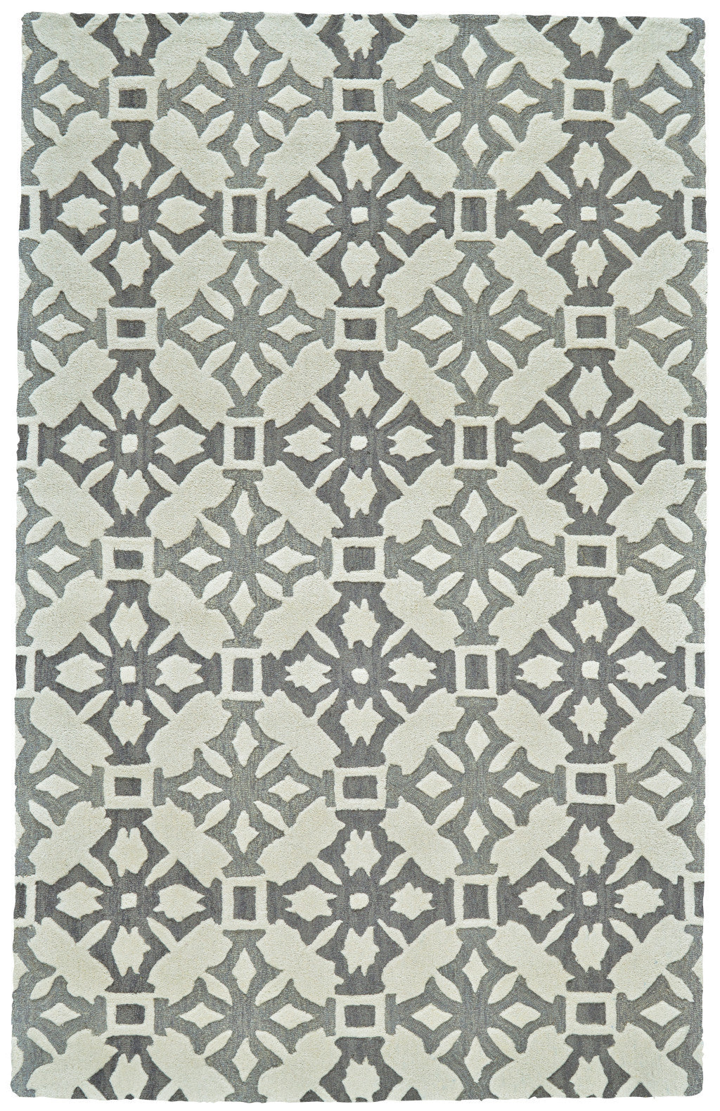Exquisite Hand-Tufted Wool Area Rug with Stylish Geometric Pattern, Stain-Resistant for Family Homes with Kids and Pets