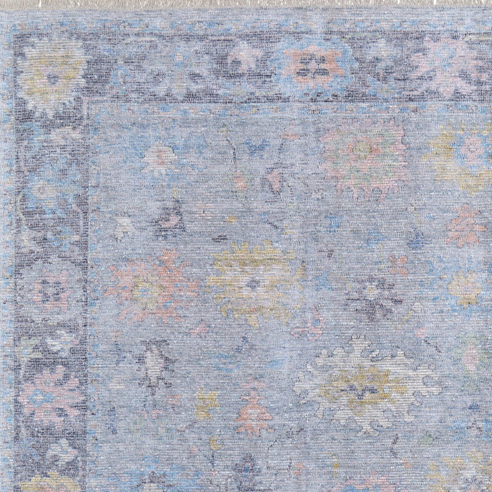 Orange and Gold Hand-Woven Distressed Floral Fringed Area Rug for Timeless Decor
