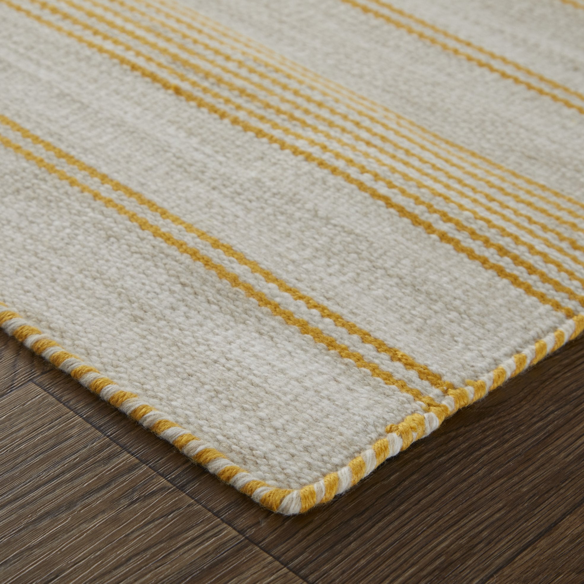 Eco-Friendly Hand-Woven Indoor Rug with Stylish Nautical Pin Stripes