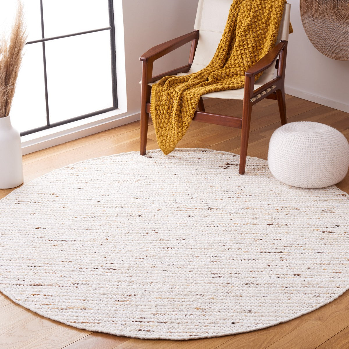 Luxurious Indian-Crafted 60% Wool & 40% Cotton Natura 350 Flat Weave Rug for Cozy Areas