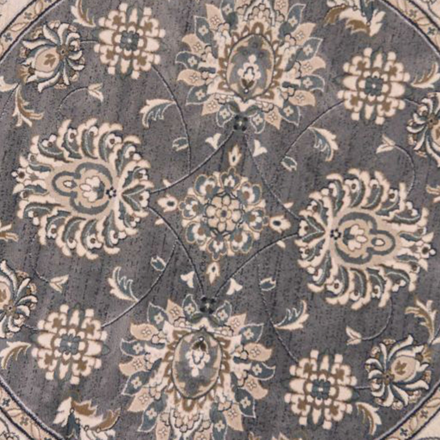 High - Quality Turkish Modern Grey/Ivory Kashan Area Rug for Elegant Homes