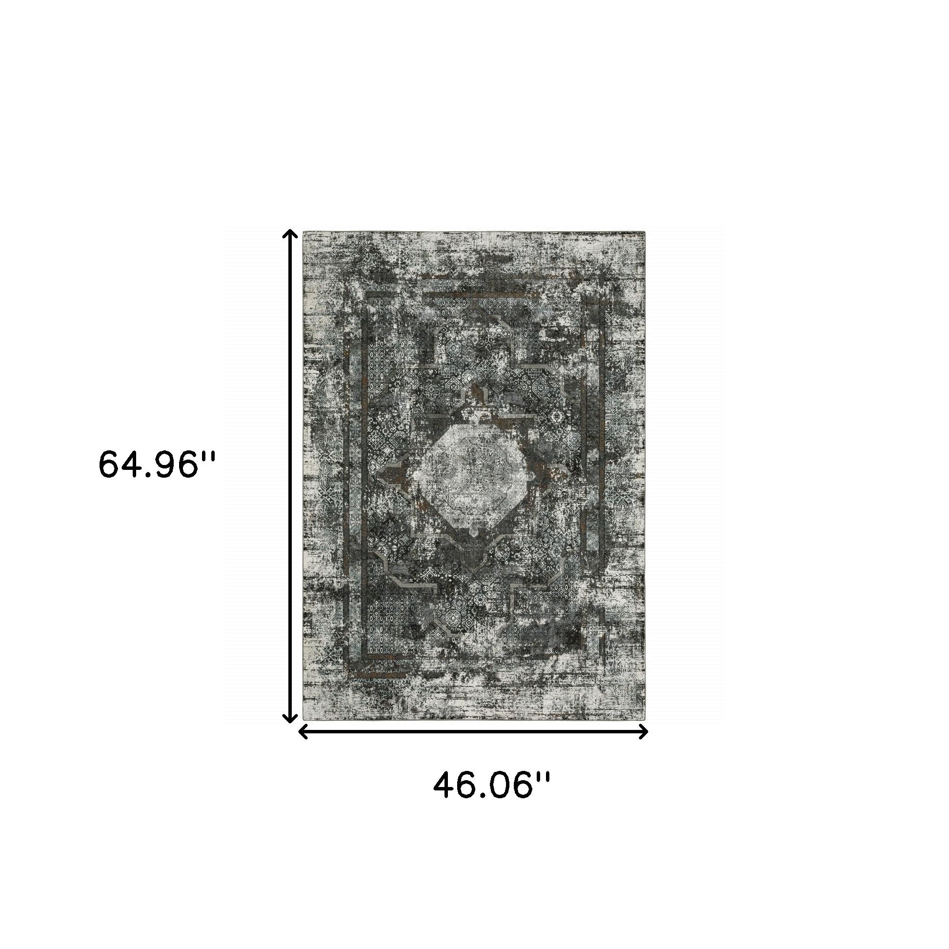 Exquisite Stain-Resistant Oriental Runner Rug in Charcoal and Rust Design for Elegant and Sophisticated Interior Spaces