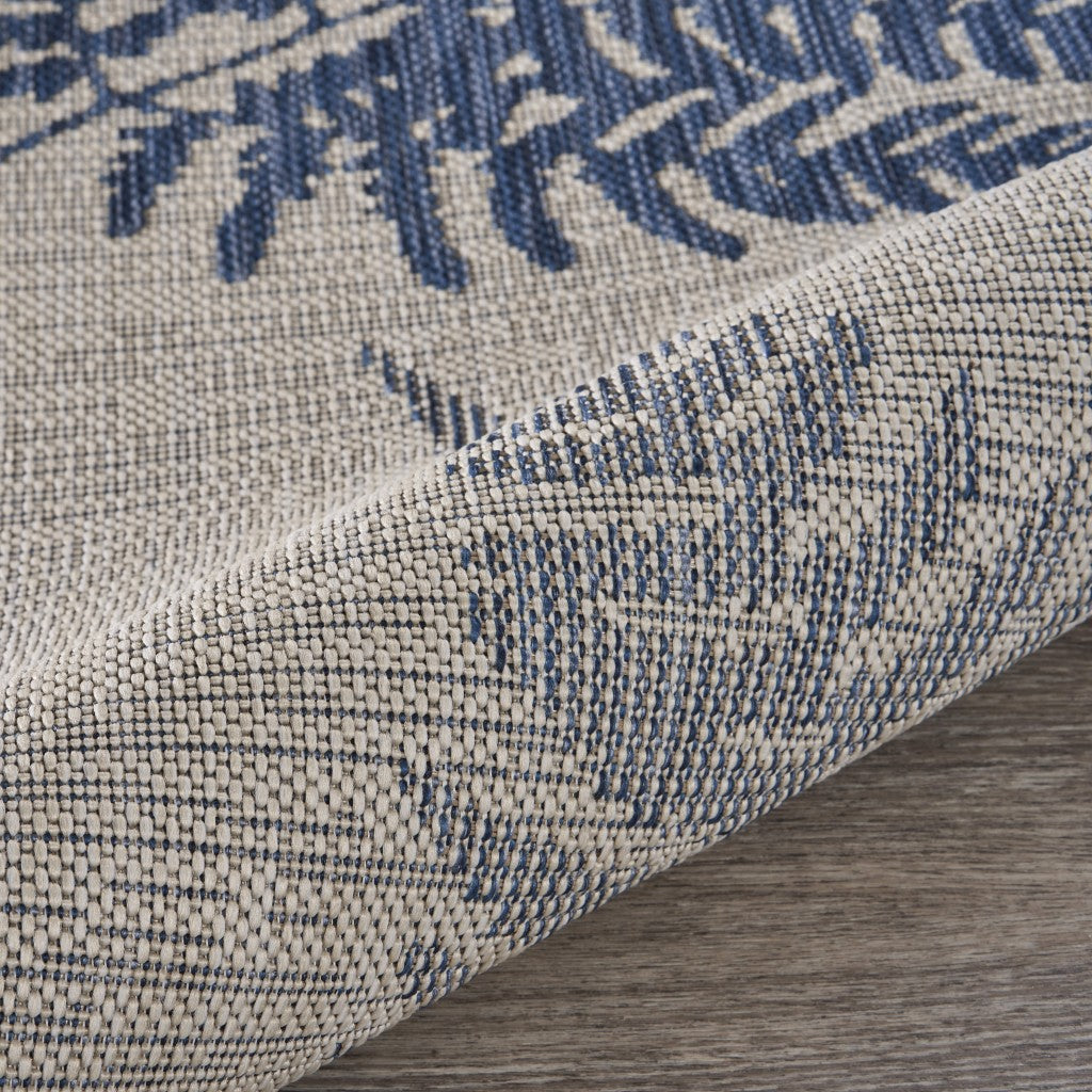Stylish Indoor and Outdoor Area Rugs - Blue and Gray Designer Rug Handmade in Turkey