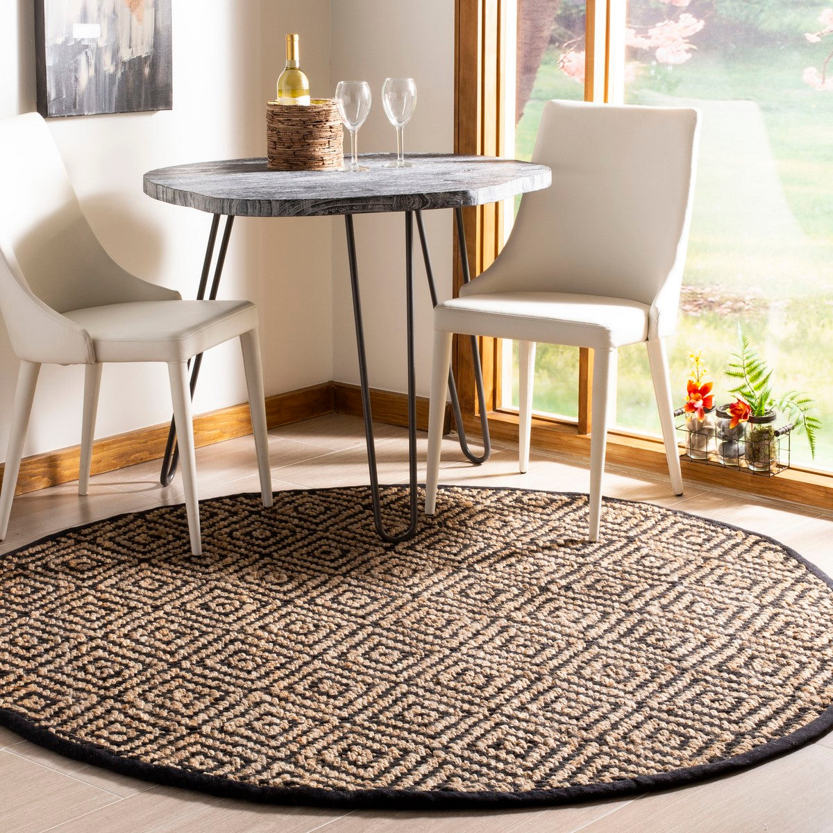 Exquisite Natural Hand - Woven Coastal Floor Rug - Soft and Sustainable Jute & Sea Grass for a Timeless Beach - Inspired Home Decor