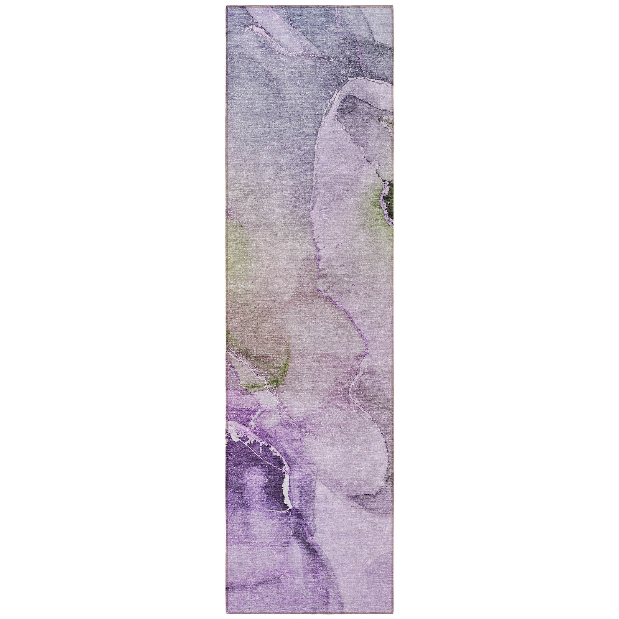 Washable Indoor-Outdoor Gray & Ivory Abstract Runner Rug, Stain-Resistant for Homes with Kids & Pets