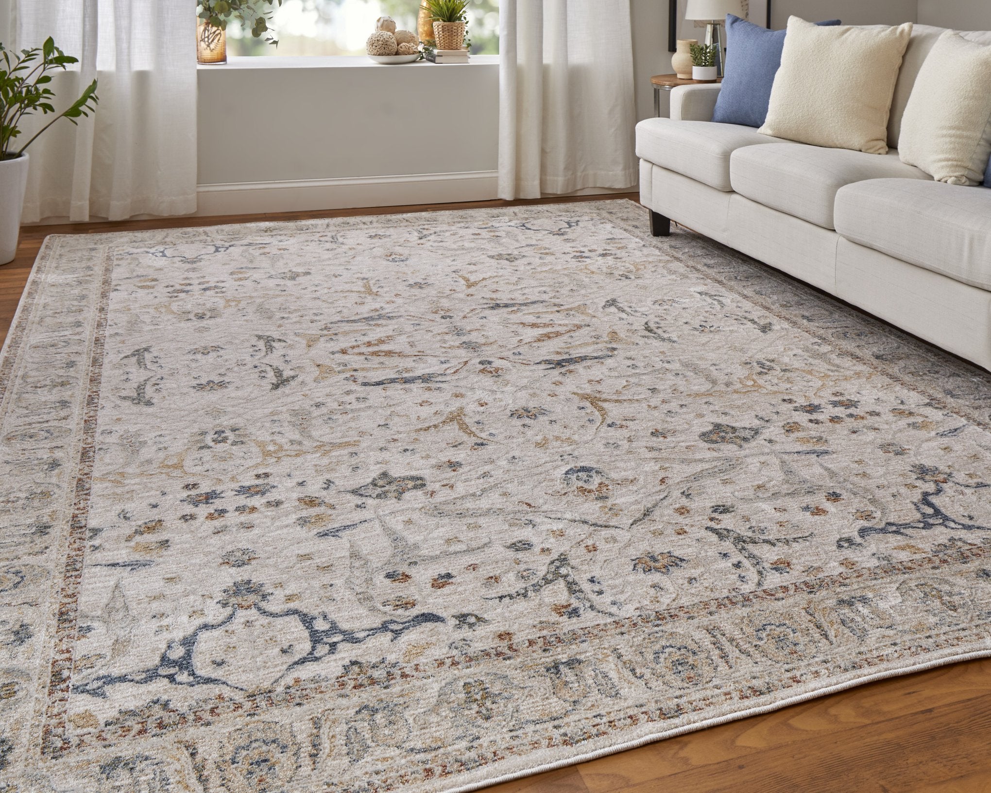 Pasha Global Polyester Ikat Rug - Soft Low Pile, Stain-Resistant, Kid & Pet Friendly