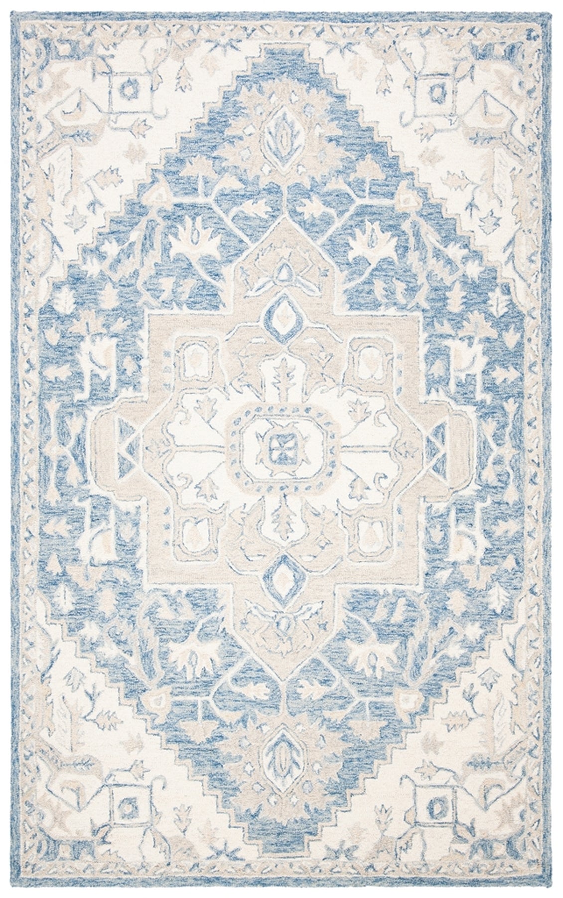 Exquisite Micro Hand - Crafted Wool Floor Rug with an Elegant Rectangular Design and 7MM Loop Pile Height, Sourced from India