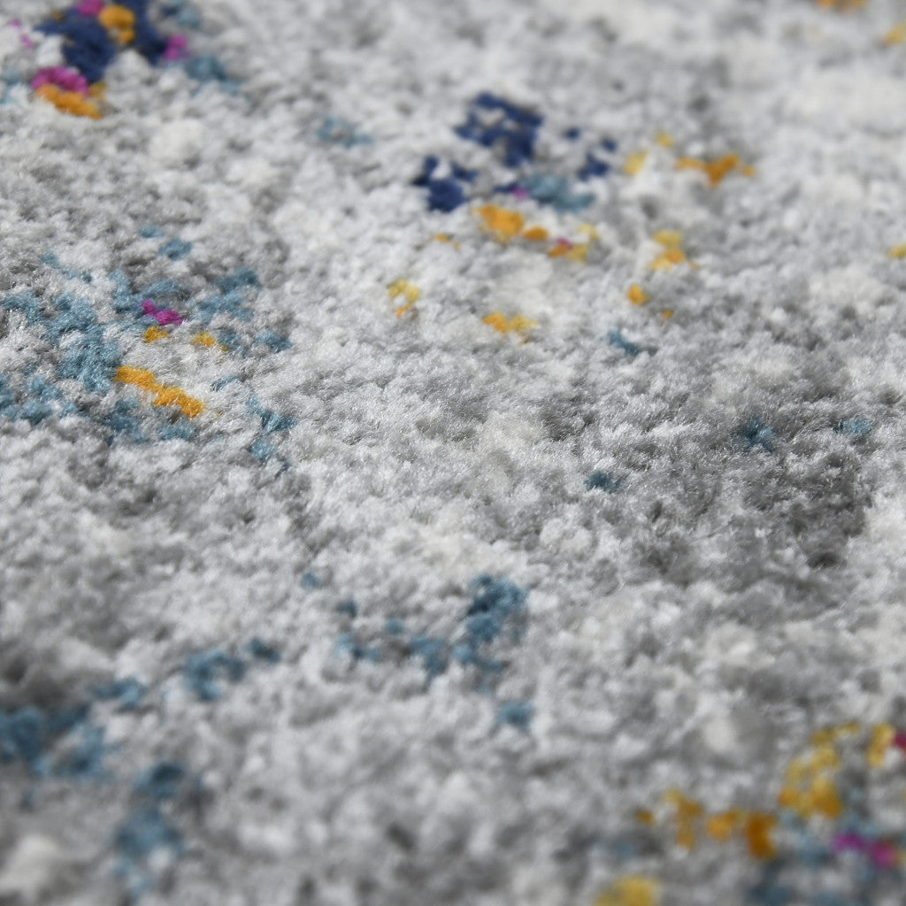Stylish and Stain - Resistant Medallion Area Rug in Elegant Ivory, Navy & Vibrant Orange for High - Traffic Living Spaces
