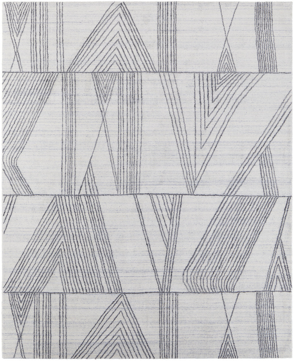 Unique Artisan Hand-Woven Black and Ivory Abstract Area Rug for Home Decor