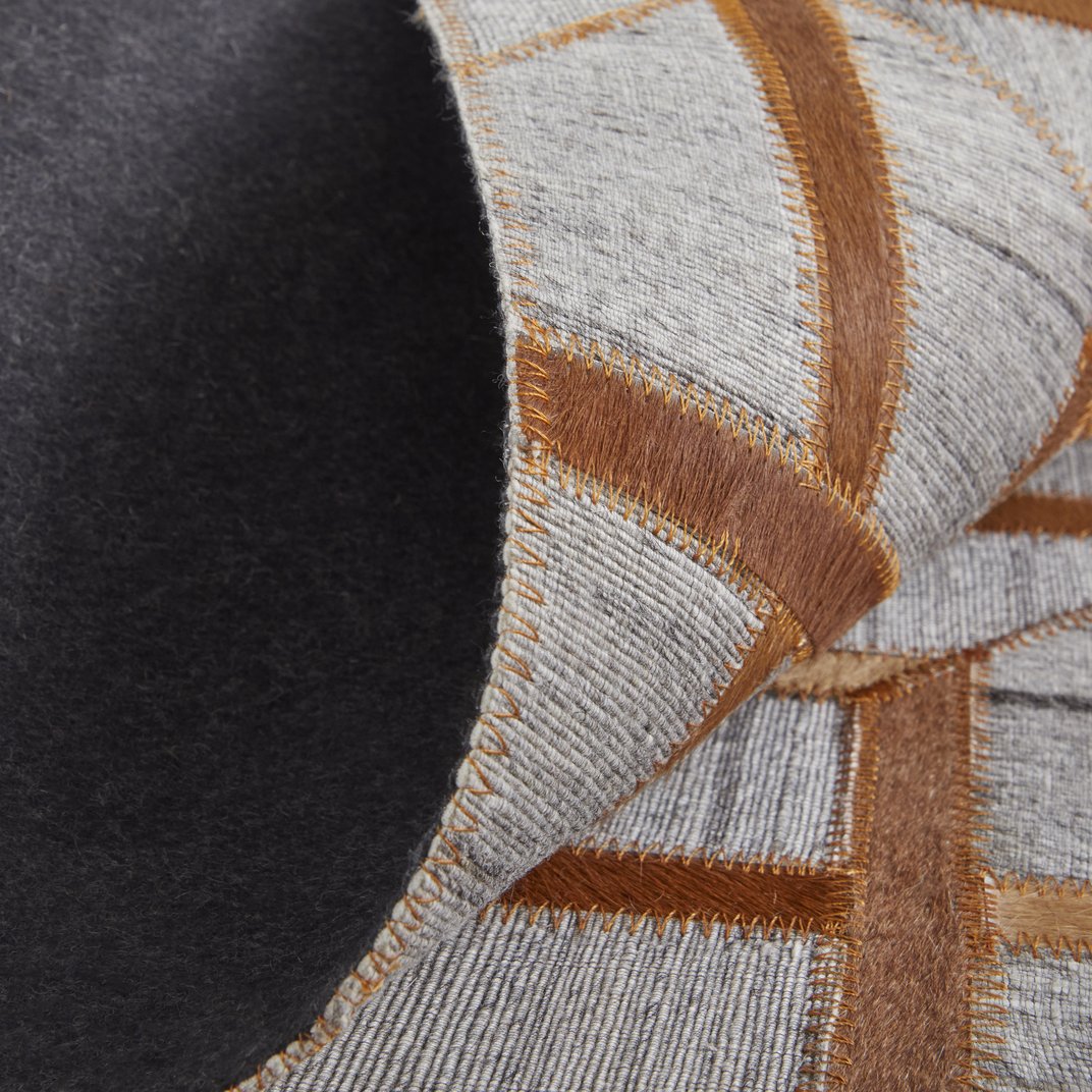 Feizy Fannin Hand-Woven Geometric Rug: Rustic-Modern Blend of Viscose and Leather