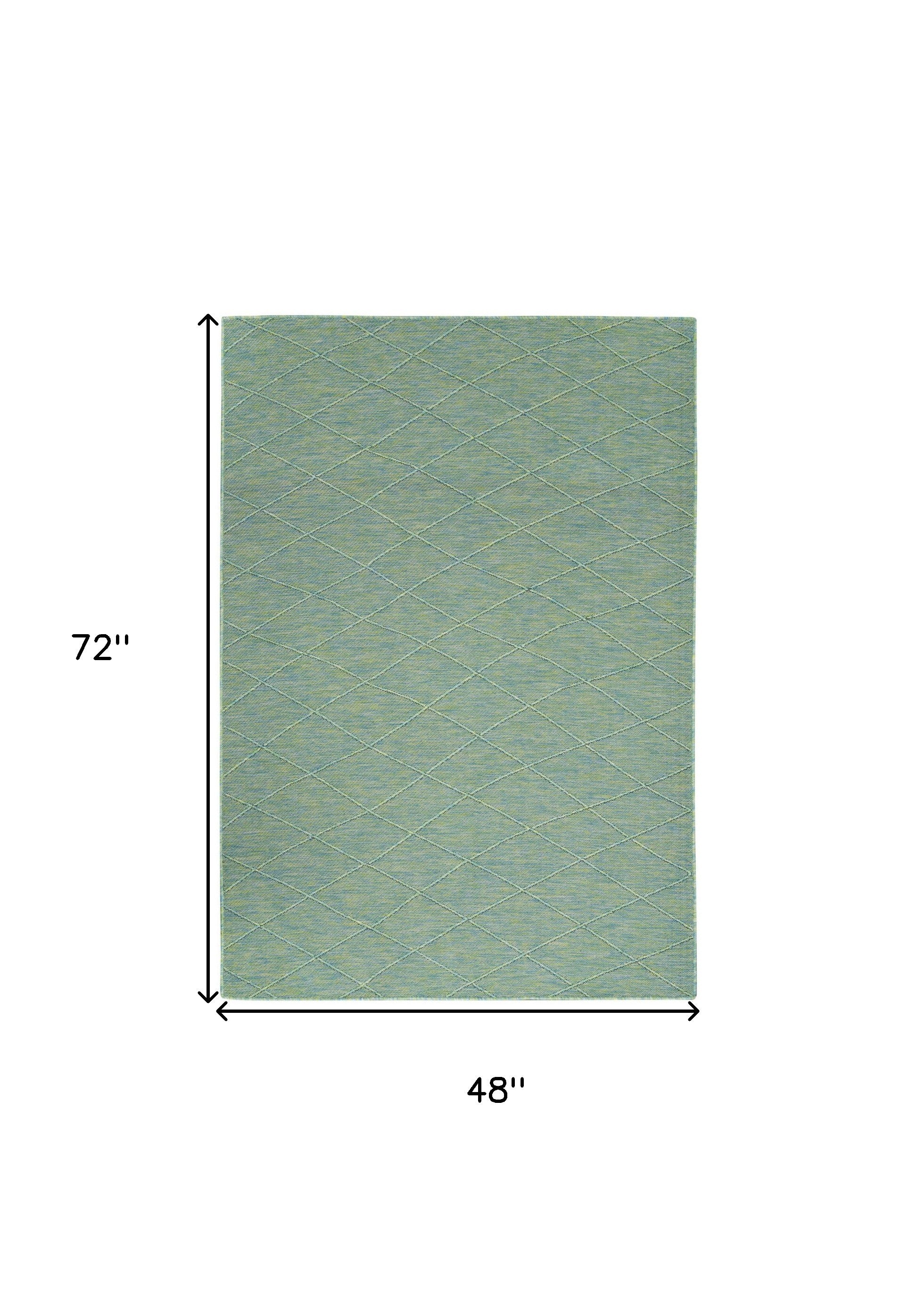 Stylish and Comfortable 4' x 6' Blue Geometric Power Loom Non-Skid Area Rug for Enhancing Any Living Space