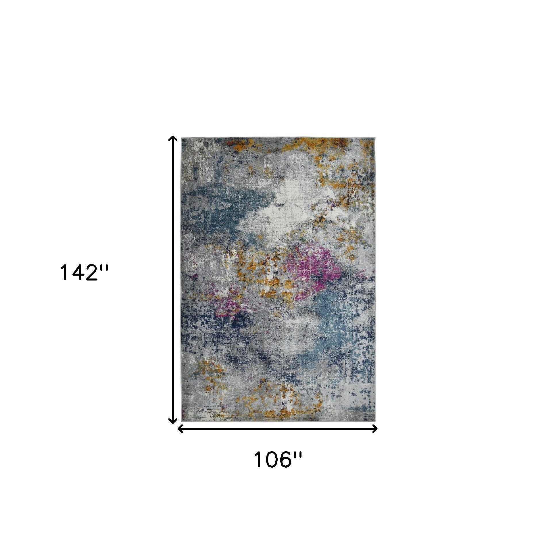 Stain-Resistant Blue and Pink Abstract Area Rug for Kid and Pet-Friendly Spaces