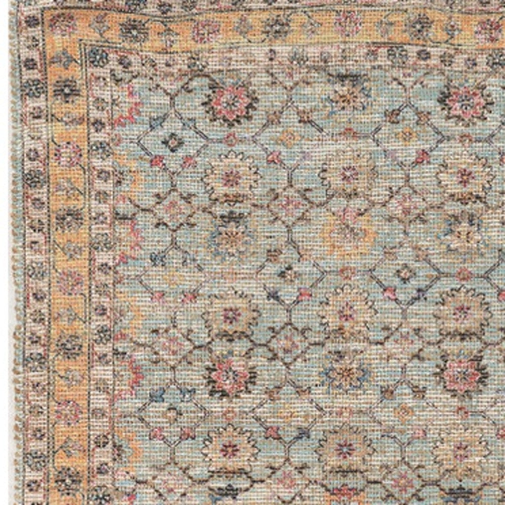 Exquisite Hand Woven Green and Ivory Floral Area Rug for a Warm and Artistic Home Interior Decor