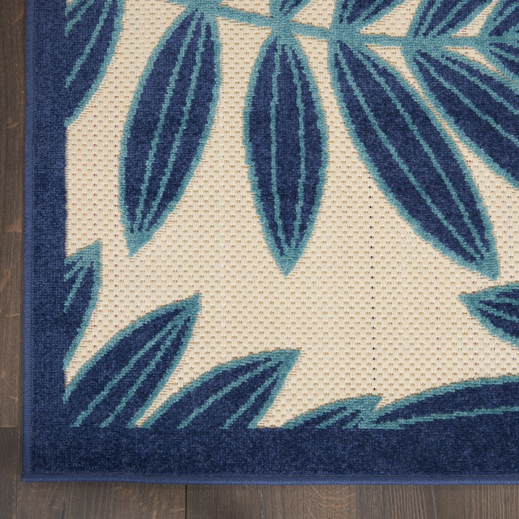 Stunning Indoor and Outdoor Area Rugs with Blue and Ivory Floral Design for Elegant Spaces